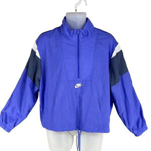 Nike Heritage Womens L Sportswear Woven Jacket 1/4 Zip Windbreaker Activewear